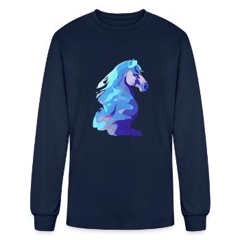 horse head design - Men's Long Sleeve T-Shirt - navy - Front