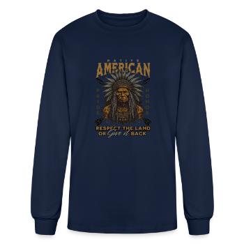 Native American - Men's Long Sleeve T-Shirt - navy - Front