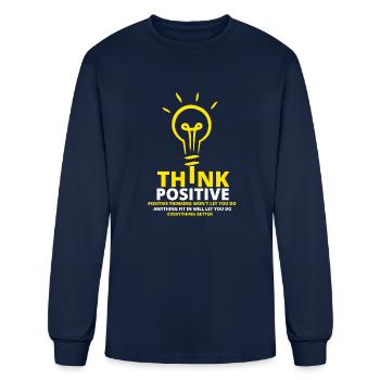 think POSITIVE - Men's Long Sleeve T-Shirt - navy - Front