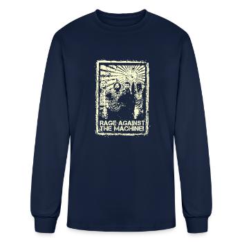 Vintage 70s - Men's Long Sleeve T-Shirt - navy - Front