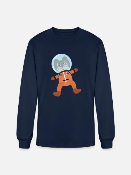 Rabbit In Space Suit - Men's Long Sleeve T-Shirt - navy