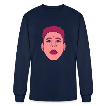 design kiss mouth sad - Men's Long Sleeve T-Shirt - navy - Front