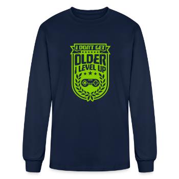 get older level up - Men's Long Sleeve T-Shirt - navy - Front