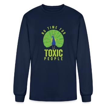 Peacock Positivity Peacock Fan Toxic People Nature - Men's Long Sleeve T-Shirt - navy - Front