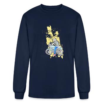 Motor driving in the city - Men's Long Sleeve T-Shirt - navy - Front