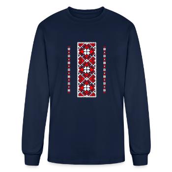 Ukrainian Ornament - Men's Long Sleeve T-Shirt - navy - Front