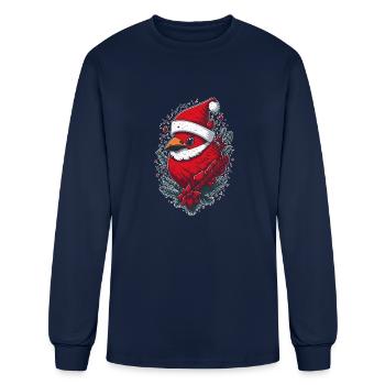 Christmas Cardinal - Men's Long Sleeve T-Shirt - navy - Front