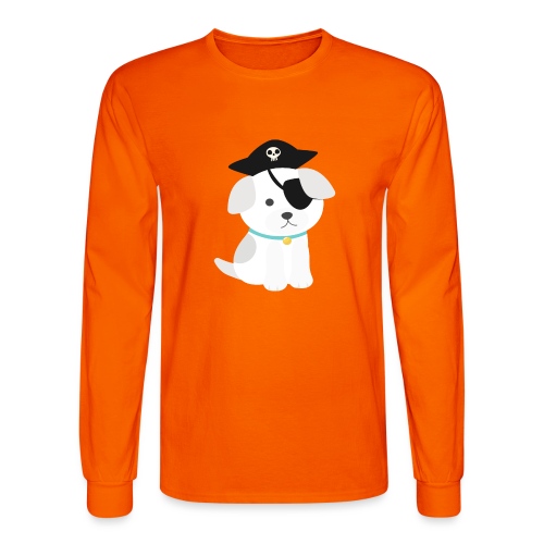 Dog with a pirate eye patch doing Vision Therapy! - Men's Long Sleeve T-Shirt
