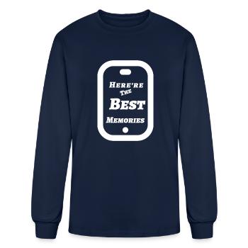 Mobile phone with The best memories _ funny phone - Men's Long Sleeve T-Shirt - navy - Front