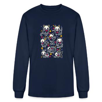 Pet skeletons - Men's Long Sleeve T-Shirt - navy - Front