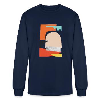 Geometric collage 8 - Men's Long Sleeve T-Shirt - navy - Front