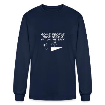 Comic Strip Some People Just Need A Pat On The - Men's Long Sleeve T-Shirt - navy - Front