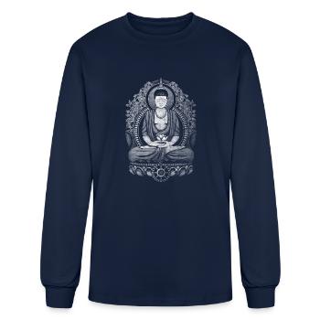 Gautama Buddha Distressed - Men's Long Sleeve T-Shirt - navy - Front