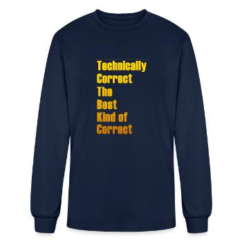 Technically Correct - Men's Long Sleeve T-Shirt - navy - Front