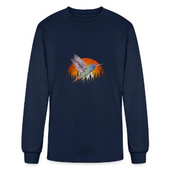 Hummingbird - Men's Long Sleeve T-Shirt - navy - Front
