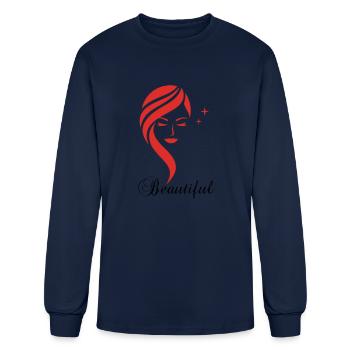 Beautiful - Men's Long Sleeve T-Shirt - navy - Front