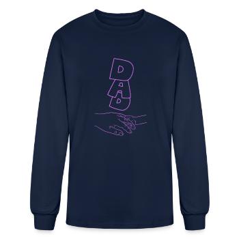 Hand dad - Men's Long Sleeve T-Shirt - navy - Front