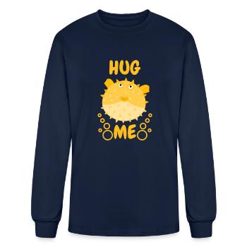 Hug Me Puffer Fish - Men's Long Sleeve T-Shirt - navy - Front