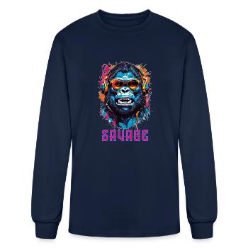 Savage Gorilla - Men's Long Sleeve T-Shirt - navy - Front