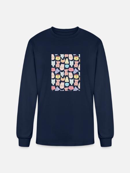 Funny Cats - Men's Long Sleeve T-Shirt - navy