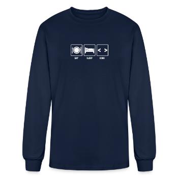 V1 Eat Sleep Code - Men's Long Sleeve T-Shirt - navy - Front