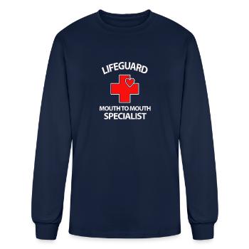 Lifeguard mouth to mouth specialist - Men's Long Sleeve T-Shirt - navy - Front
