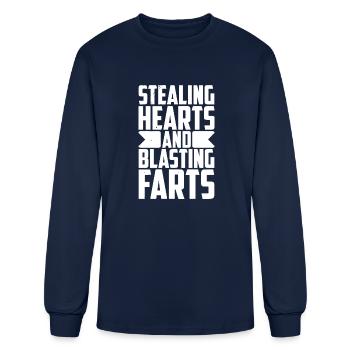 Stealing Hearts and Blasting Farts - Men's Long Sleeve T-Shirt - navy - Front