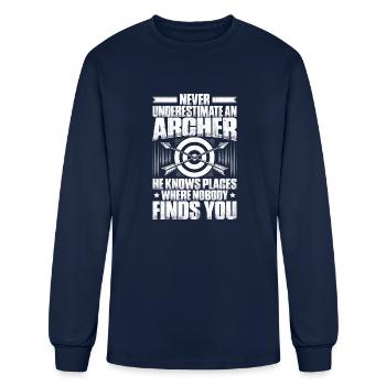 Archery Archer Bow Arrow Archers Gift Present - Men's Long Sleeve T-Shirt - navy - Front