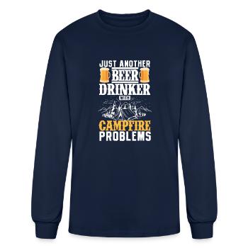 Camper Tent Just Another Beer Drinker With - Men's Long Sleeve T-Shirt - navy - Front