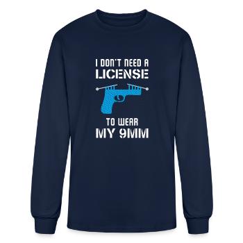 I Do Not Need A License To Wear My 9mm Knitting - Men's Long Sleeve T-Shirt - navy - Front