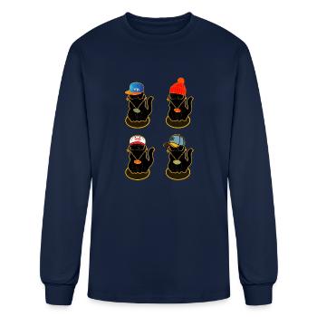 Gangsta Cat - Men's Long Sleeve T-Shirt - navy - Front
