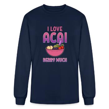 I Love Acai Berry Much Vegan Berries Superfood - Men's Long Sleeve T-Shirt - navy - Front