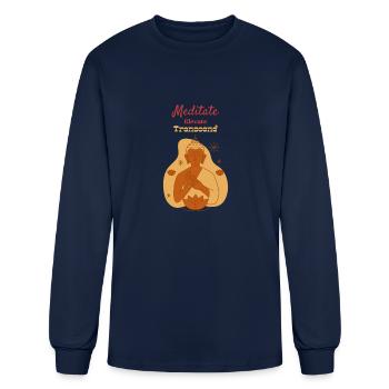 Meditate, Elevate, Transcend Buddha meditation - Men's Long Sleeve T-Shirt - navy - Front