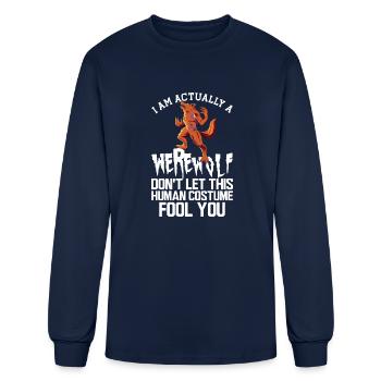 Werewolf - I am actually a werewolf - Men's Long Sleeve T-Shirt - navy - Front