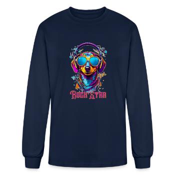Rockstar Dachshund - Men's Long Sleeve T-Shirt - navy - Front