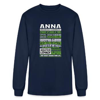 Anna Girl Name Definition - Men's Long Sleeve T-Shirt - navy - Front