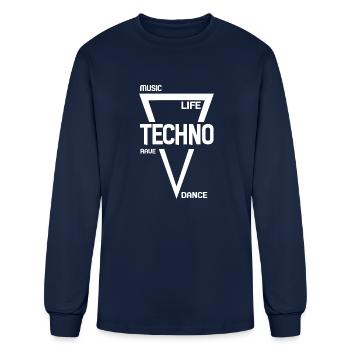 rave techno music - Men's Long Sleeve T-Shirt - navy - Front