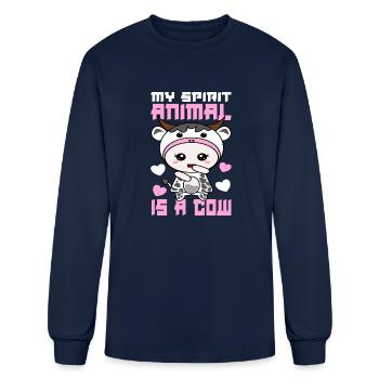 My Spirit Animal Is A Cow I Muh Kuh Kuhbauer - Men's Long Sleeve T-Shirt - navy - Front