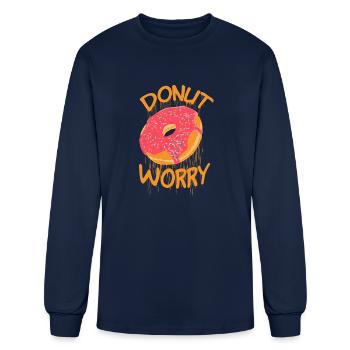 Donut Worry - Men's Long Sleeve T-Shirt - navy - Front