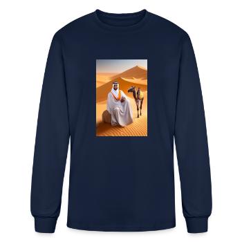 imege of a young arab - Men's Long Sleeve T-Shirt - navy - Front