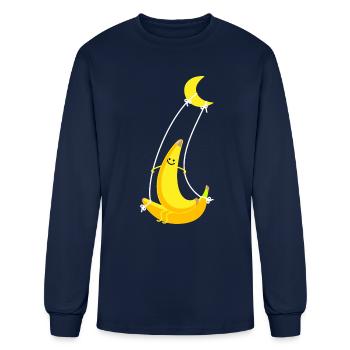 Banane sur la balançoire - T-shirt à manches longues Homme - marine - Devant