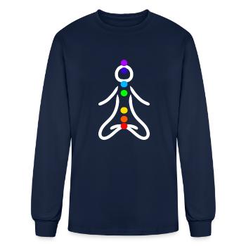 Chakras - Men's Long Sleeve T-Shirt - navy - Front