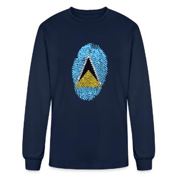 saint lucia - Men's Long Sleeve T-Shirt - navy - Front