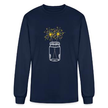Mason Jar Sparklers T Shirt Summertime July 4th So - Men's Long Sleeve T-Shirt - navy - Front