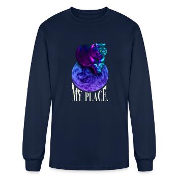 My Place Cat - Men's Long Sleeve T-Shirt - navy - Front