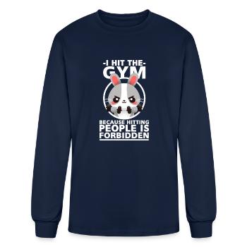 Bunny Hit The Gym - Men's Long Sleeve T-Shirt - navy - Front
