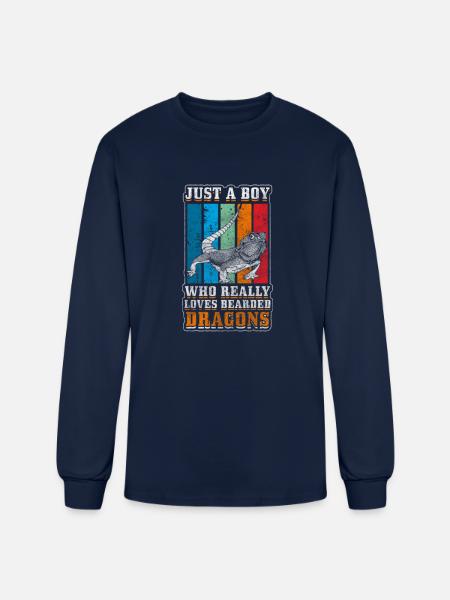 Bearded Dragon Salamander - Men's Long Sleeve T-Shirt - navy