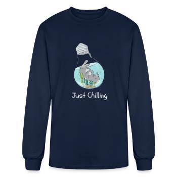 Just Chilling - Men's Long Sleeve T-Shirt - navy - Front