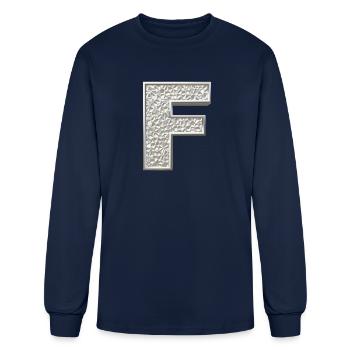 F, letter, letter F, initial, initial F, monogram, - Men's Long Sleeve T-Shirt - navy - Front