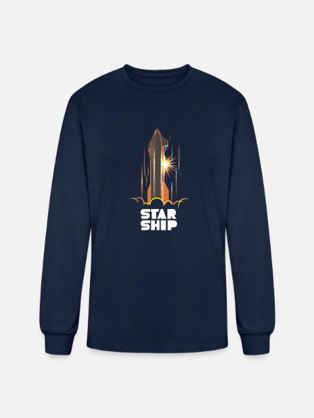Star Ship Mars - Dark - Men's Long Sleeve T-Shirt - navy
